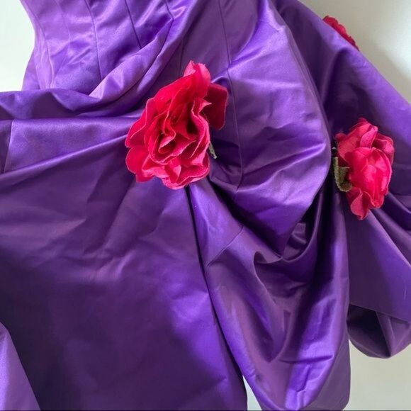 Betsey Johnson Evening Dutchess Purple Rose Dress - Picture 5 of 16